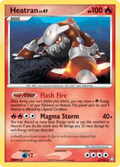 Heatran Pokémon card, number 6