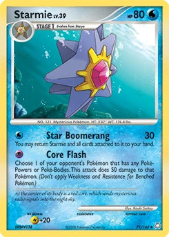 Starmie Pokémon card, number 71