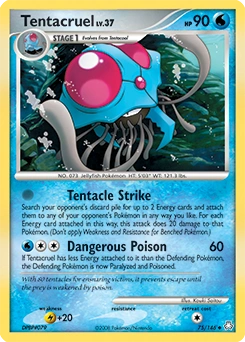 Tentacruel Pokémon card, number 75