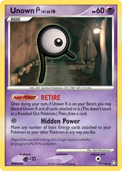 Unown [R] Pokémon card, number 77