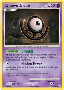 Unown [U] Pokémon card, number 78
