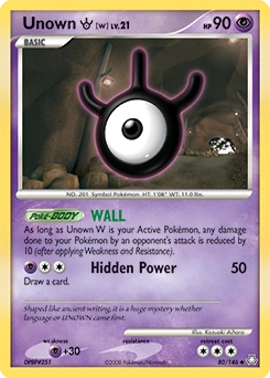 Unown [W] Pokémon card, number 80