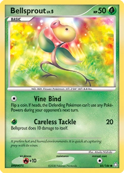 Bellsprout Pokémon card, number 85