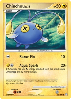 Chinchou Pokémon card, number 88