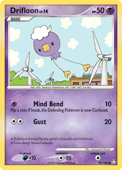 Drifloon Pokémon card, number 92