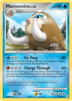 Mamoswine Pokémon card, number 9