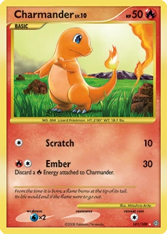 Charmander Pokémon card, number 101