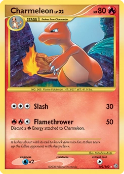 Charmeleon Pokémon card, number 102