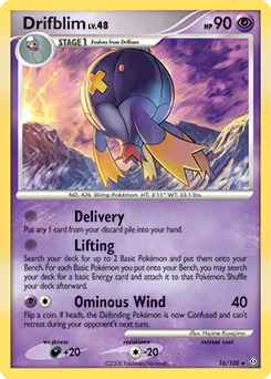 Drifblim Pokémon card, number 16