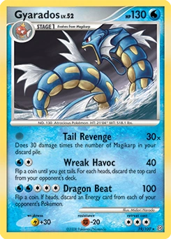 Gyarados Pokémon card, number 19