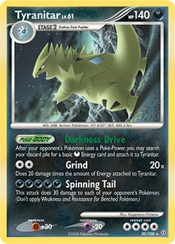 Tyranitar Pokémon card, number 30