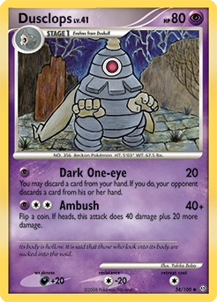 Dusclops Pokémon card, number 34