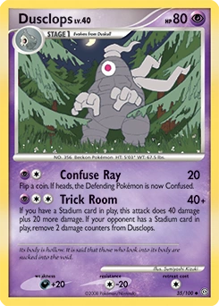 Dusclops Pokémon card, number 35