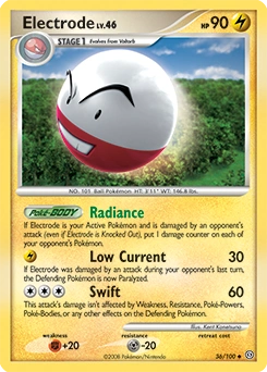 Electrode Pokémon card, number 36