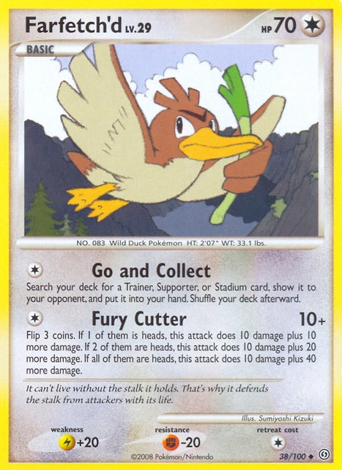 Farfetch'd Pokémon card from Stormfront, number 38 (Standard print)