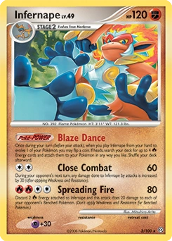 Infernape Pokémon card, number 3