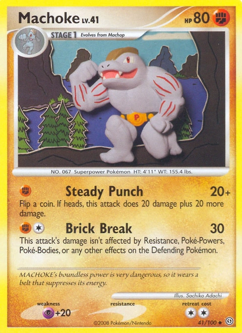 Machoke Pokémon card from Stormfront, number 41 (Standard print)
