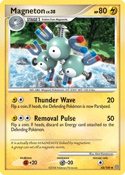 Magneton Pokémon card, number 43