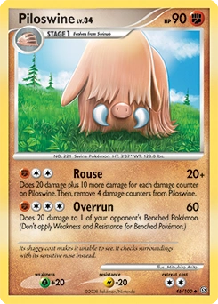 Piloswine Pokémon card, number 46