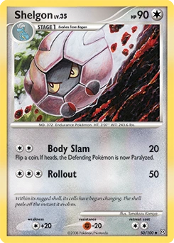 Shelgon Pokémon card, number 50