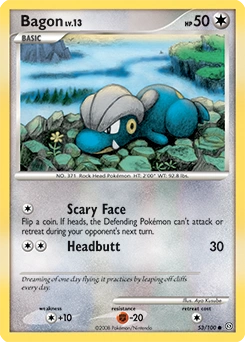 Bagon Pokémon card, number 53