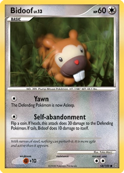 Bidoof Pokémon card, number 54