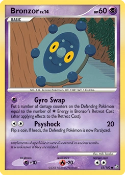 Bronzor Pokémon card, number 55
