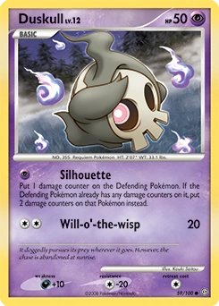Duskull Pokémon card, number 59