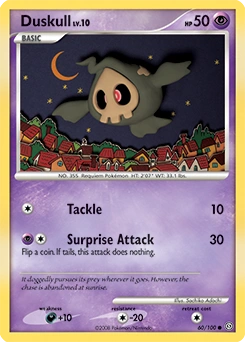 Duskull Pokémon card, number 60