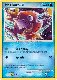 Magikarp Pokémon card, number 65