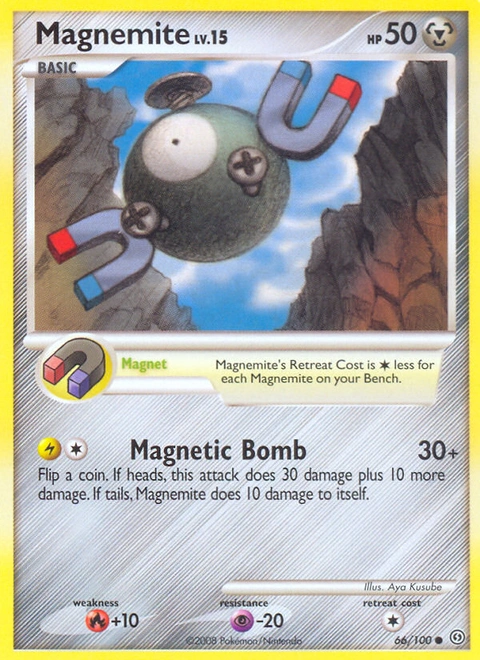 Magnemite Pokémon card from Stormfront, number 66 (Standard print)