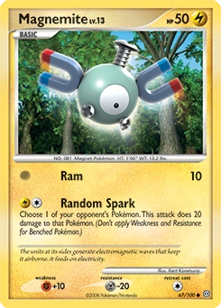 Magnemite Pokémon card, number 67