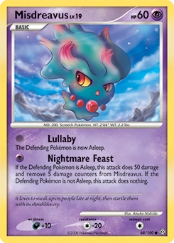 Misdreavus Pokémon card, number 68