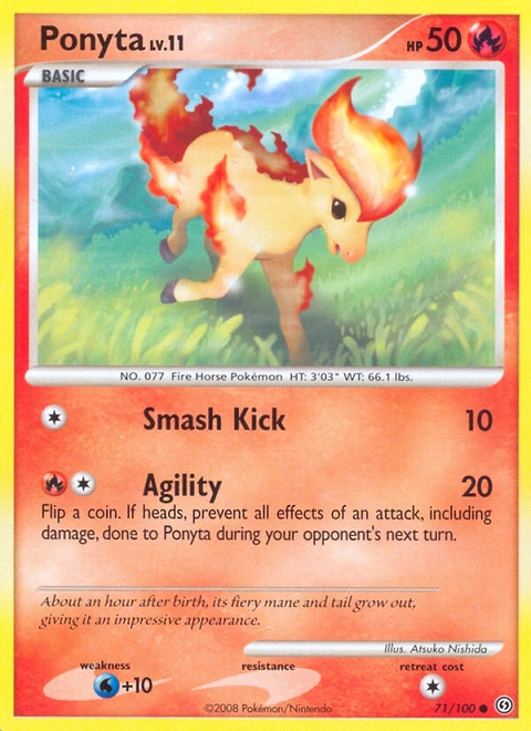 Ponyta Pokémon card from Stormfront, number 71 (Standard print)