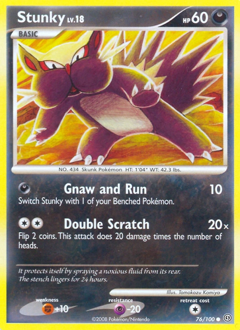 Stunky Pokémon card from Stormfront, number 76 (Standard print)