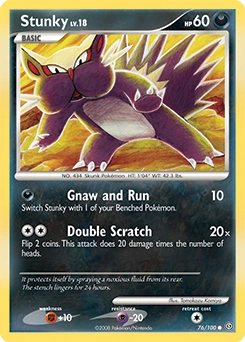 Stunky Pokémon card, number 76