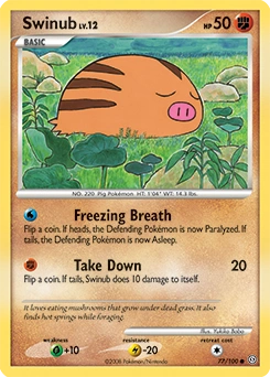 Swinub Pokémon card, number 77