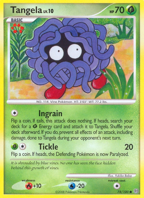 Tangela Pokémon card from Stormfront, number 78 (Standard print)