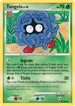 Tangela Pokémon card, number 78