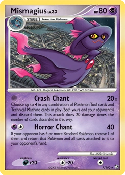 Mismagius Pokémon card, number 7