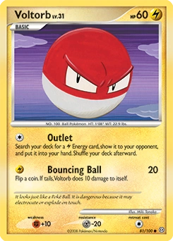 Voltorb Pokémon card, number 81