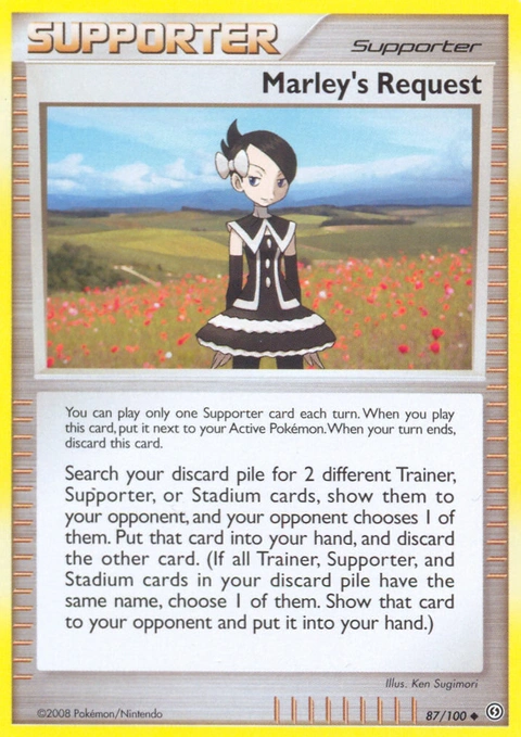 Marley's Request Pokémon card from Stormfront, number 87 (Standard print)