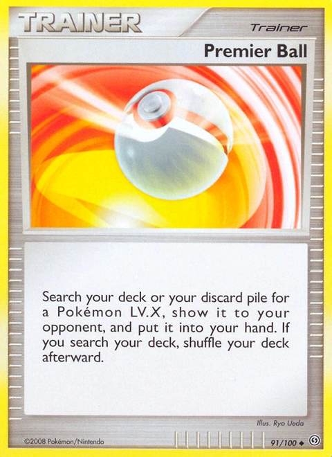 Premier Ball Pokémon card from Stormfront, number 91 (Standard print)