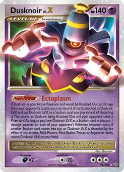 Dusknoir LV.X Pokémon card, number 96