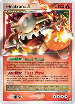 Heatran LV.X Pokémon card, number 97
