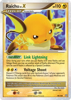 Raichu LV.X Pokémon card, number 99