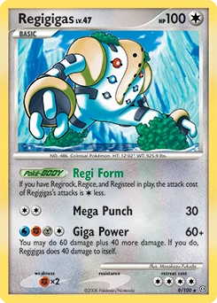 Regigigas Pokémon card, number 9