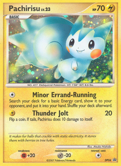 Pachirisu Pokémon card from DP Black Star Promos, number DP04 (Standard print)