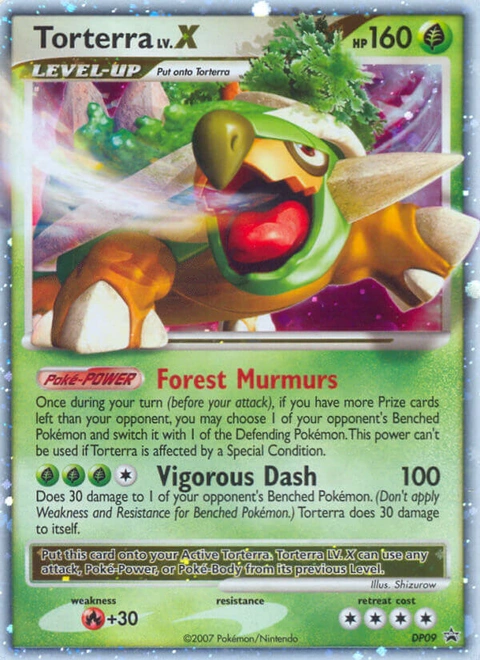 Torterra LV.X Pokémon card from DP Black Star Promos, number DP09 (Standard print)