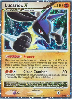 Lucario LV.X Pokémon card, number DP12
